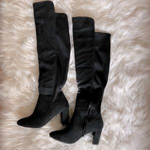 Knee high black boots